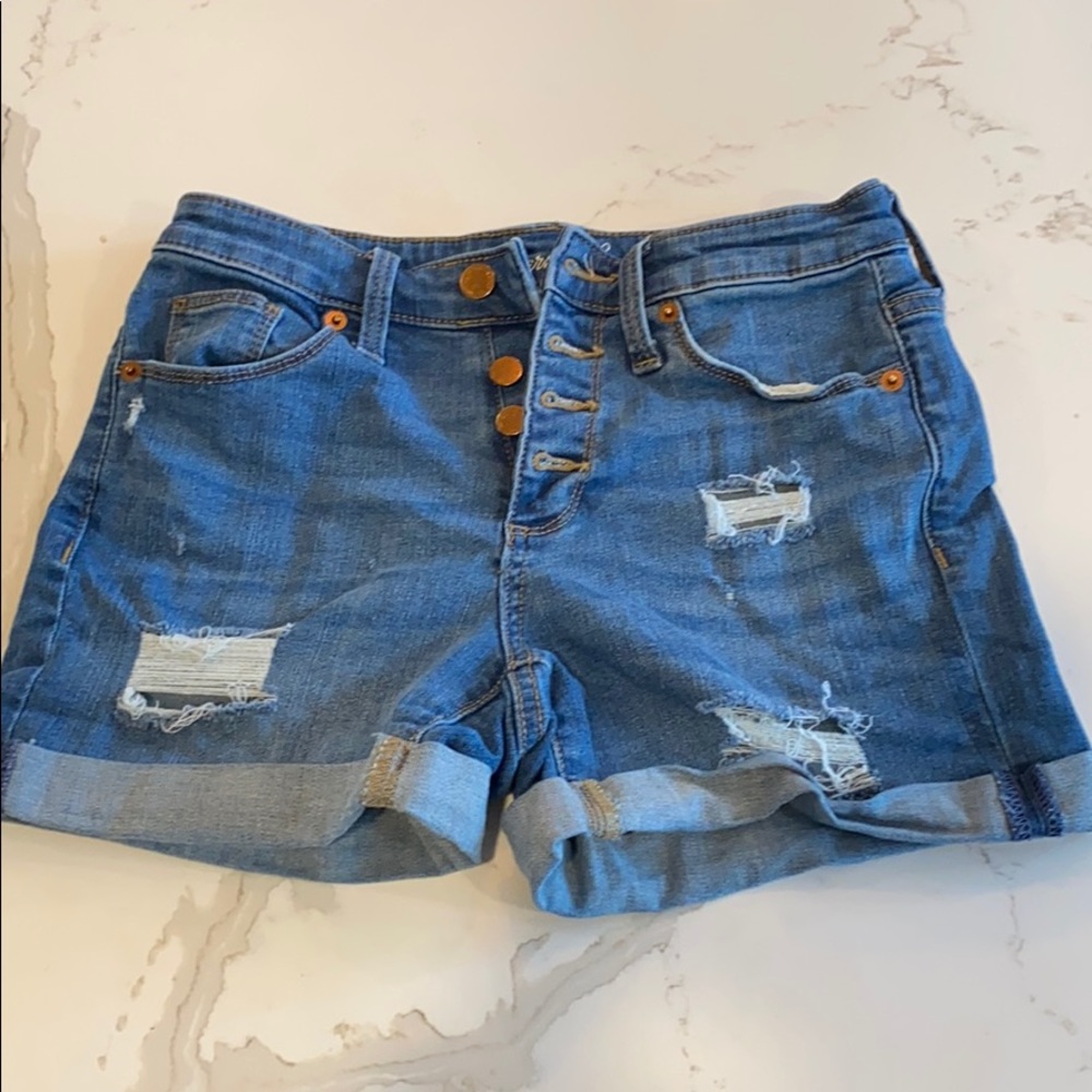 High waisted jean shorts